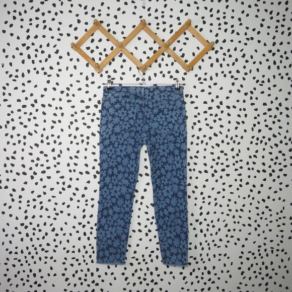 Wonder Nation Medium Wash Denim Floral Print Girls Skinny Leg Jeggings - Picture 3 of 7